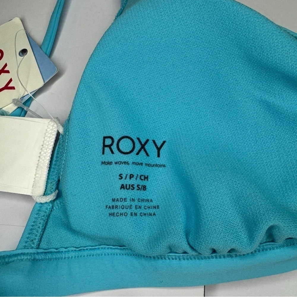 ROXY Bikini Top Small Blue “Bachelor Button” | Beach Classics Fixed Triangle